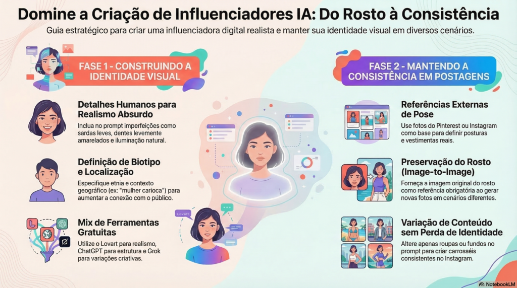 Como Criar Influenciadora IA Realista (Poses e Roupas)
