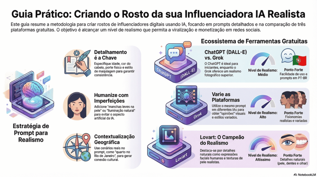 Guia Prático - Como Criar Influenciadora IA 100% Grátis (Passo a Passo)