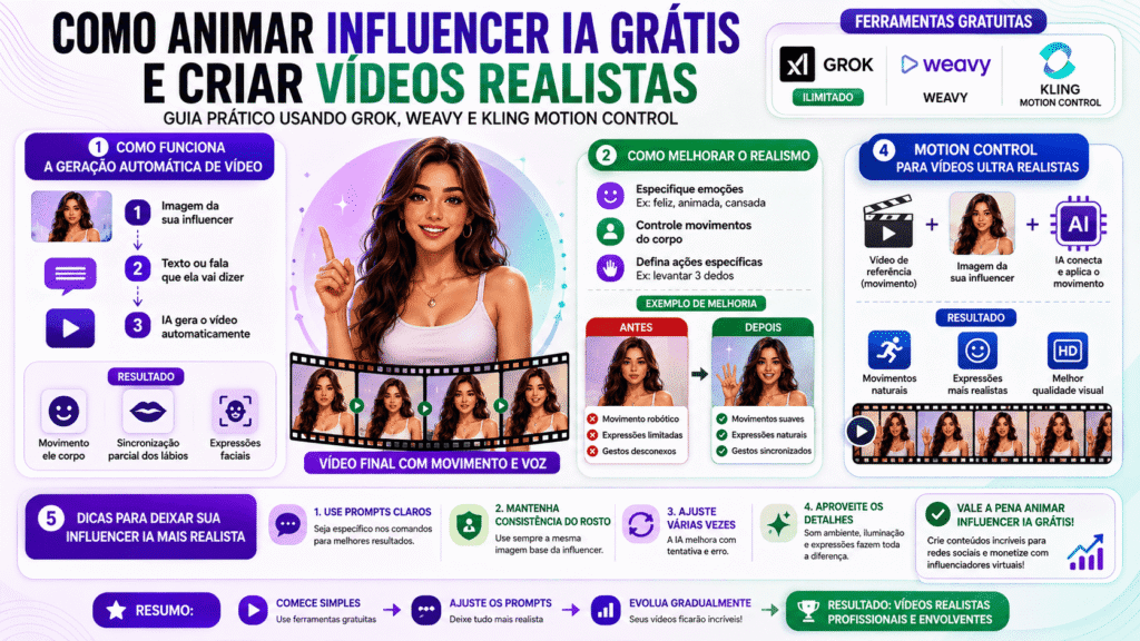 Como animar influencer IA grátis e criar vídeos realistas